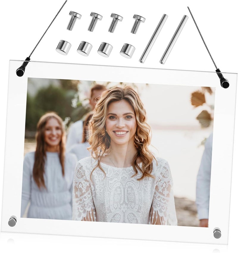 OHPHCALL Acrylic Photo Frame Hanging Chain Wall Desk Display Scratch-resistant Minimalist Design for Home Decor - Image 1